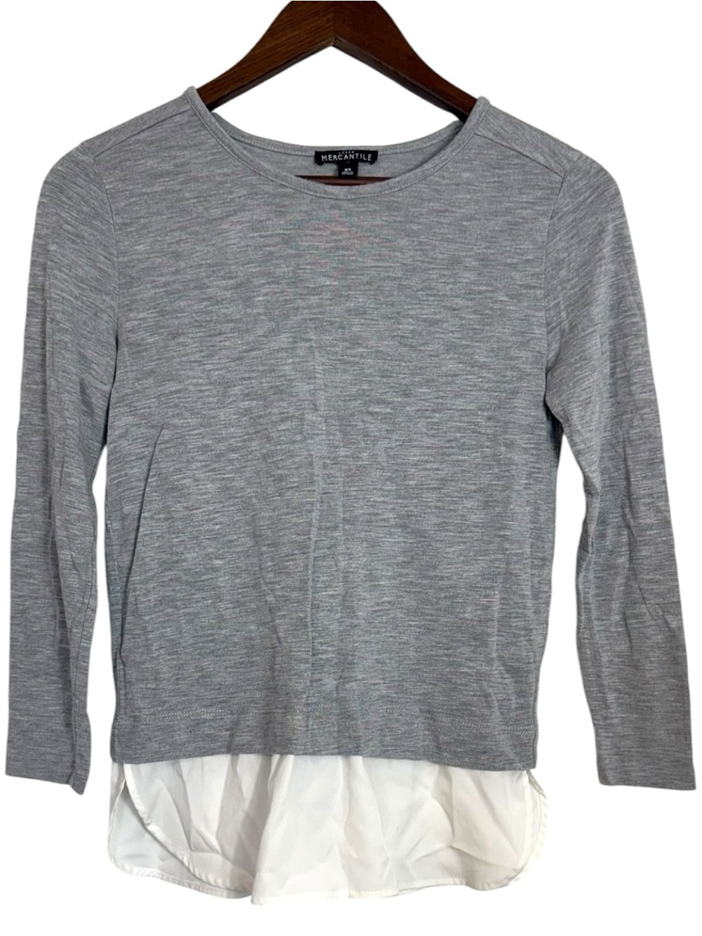 J Crew Gray Layered Pullover Blouse Top Long Sleeve Women’s XS Preppy H1730